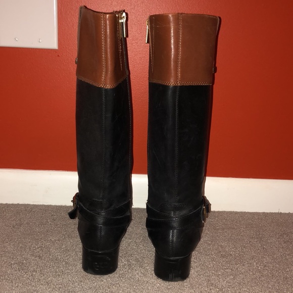 Bandolino black and brown leather boots size 7 - Picture 3 of 4